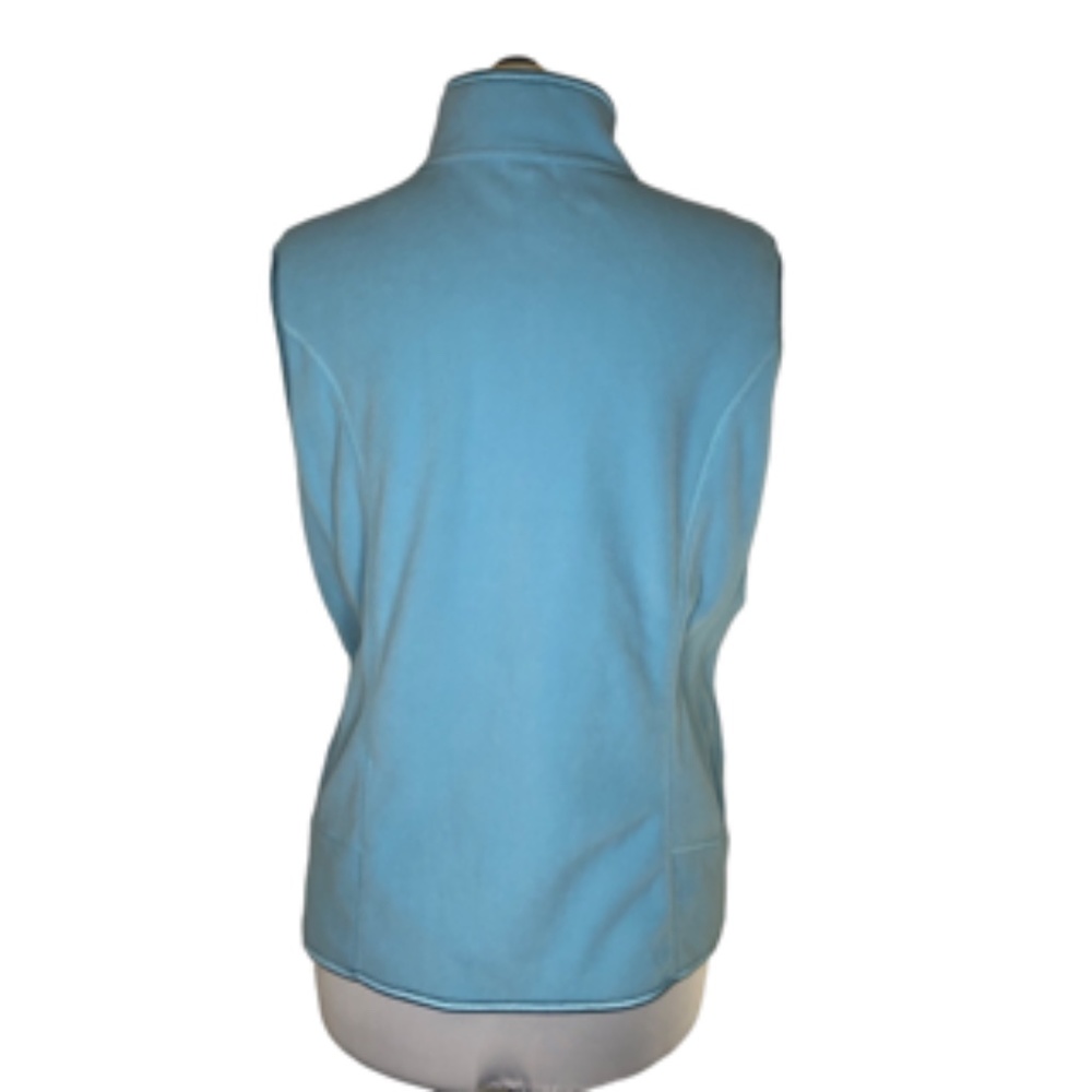 Danskin Athletic Wear Full Zip Hidden Side Pockets Sky Blue Women's Vest Size L - Picture 3 of 5